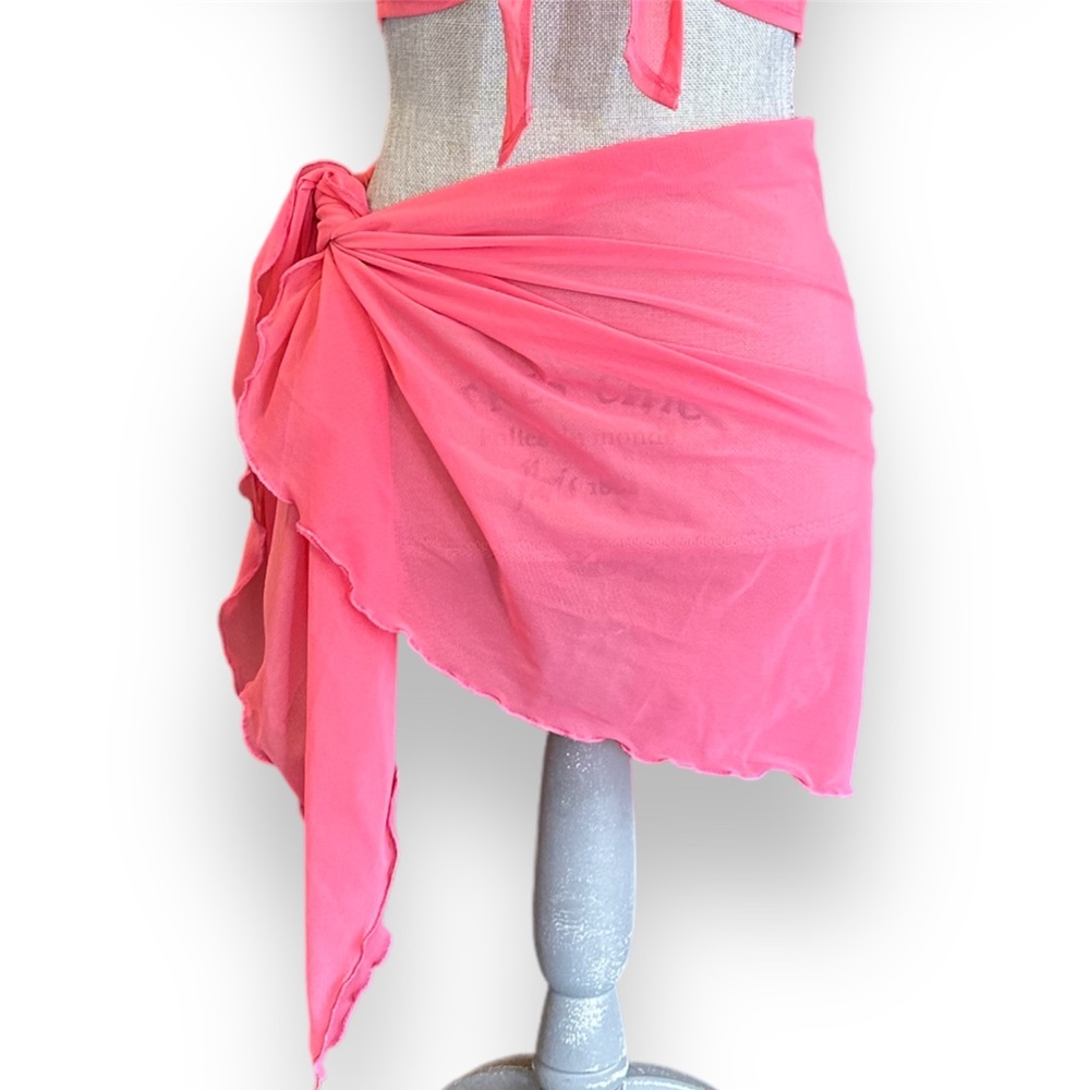 Coral Pink Swimsuit Cover Up Sarong Bottom by Forever 21 One Size NWOT